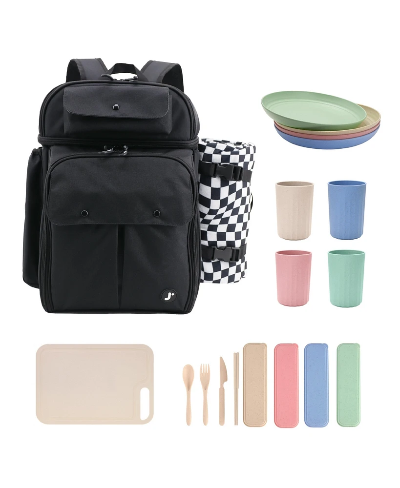 J World Picnic Backpack with Insulated Compartments & Mat