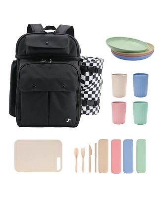 J World Picnic Backpack with Insulated Compartments & Mat