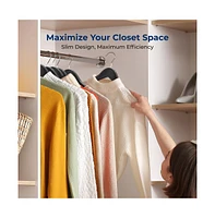 SereneLife Pack Wooden Coat Hangers – Durable Suit Hangers with 360° Swivel Hook & Notches – Slim Design for Shirts, Jackets