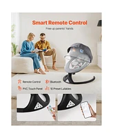 Slickblue Kids Swing 5 Speeds 3 Seat Positions Remote Control Bluetooth 2 Toys