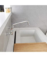 Greenspring 2-Handle Wall Mount Kitchen Faucet With Inch Swivel Spout 8" Center In Polished Chrome
