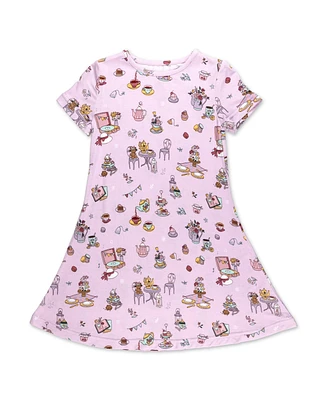 Bellabu Bear Baby Girls Tea Party Short Sleeve Dress