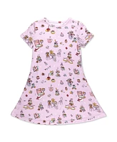 Bellabu Bear Baby Girls Tea Party Short Sleeve Dress