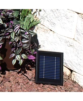 Outdoor Black Ball Solar Powered Water Fountain with Backup Battery and Led Light - 32" - Black