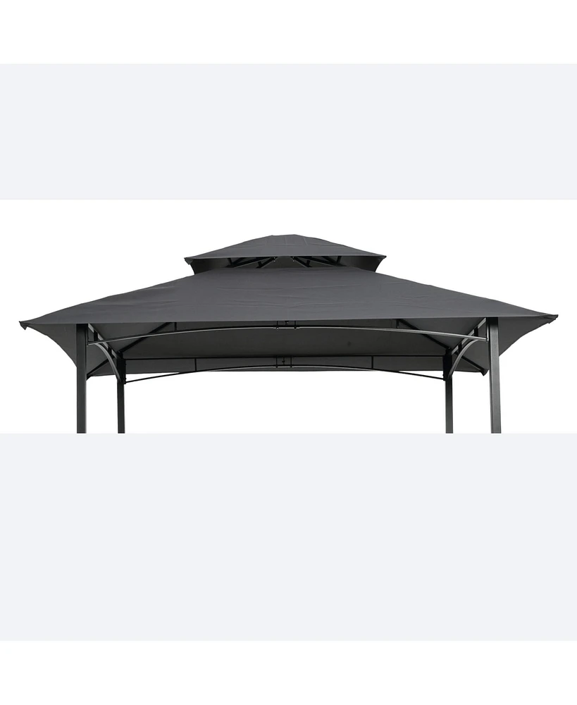 Flynama 8x5Ft Grill Gazebo Replacement Canopy,Double Tiered Bbq Tent Roof Top Cover