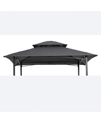 Flynama 8x5Ft Grill Gazebo Replacement Canopy,Double Tiered Bbq Tent Roof Top Cover