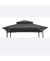 Flynama 8x5Ft Grill Gazebo Replacement Canopy,Double Tiered Bbq Tent Roof Top Cover
