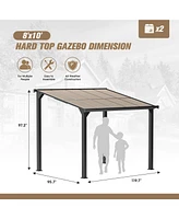 Mondawe 8X10 Ft Outdoor Gazebo, Awnings for Patios Decks Backyards with Sunlight Panels
