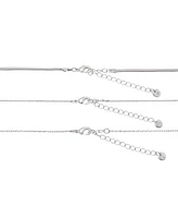 Unwritten Cubic Zirconia Cross Pendant Layered Necklace Set