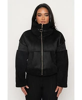 Jluxlabel Women's Suede And Sherpa Jacket