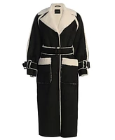 Jluxlabel Women's Suede And Sherpa Reversible Coat