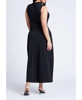 Eloquii Women's Mock Sleeveless Maxi Dress