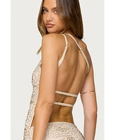 Edikted Women's Astrid Beaded Backless One Shoulder Top