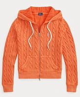 Polo Ralph Lauren Women's Cable-Knit Cotton Full-Zip Hoodie Sweatshirt