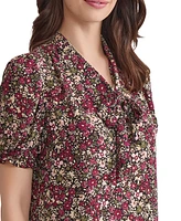 Jones New York Women's Tie Neck Top