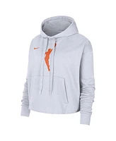 Nike Women's White Wnba Logo woman Team 13 Cropped Pullover Hoodie
