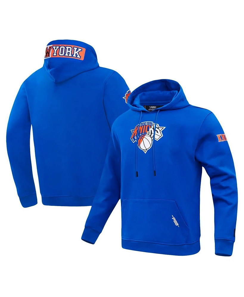 Pro Standard Men's Blue New York Knicks Split Logo Pullover Hoodie