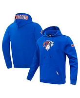 Pro Standard Men's Blue New York Knicks Split Logo Pullover Hoodie