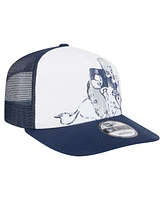 New Era Men's White/Navy Dallas Cowboys Distressed 9FIFTY A-Frame Snapback Hat