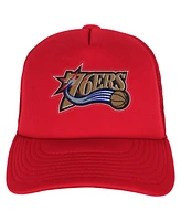 Mitchell & Ness Big Boy's and Girl's Red Philadelphia 76ers Core Evergreen Trucker Adjustable Hat