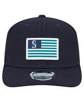New Era Men's Navy Seattle Mariners Flag 9SEVENTY Stretch-Snap Hat