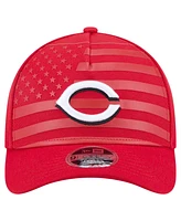 New Era Men's Red Cincinnati Reds American Flag 9FORTY M-Crown A-Frame Adjustable Hat