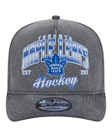 New Era Men's Charcoal Toronto Maple Leaf's Throwback Washed A-Frame Pre-Curved 9FIFTY Snapback Hat