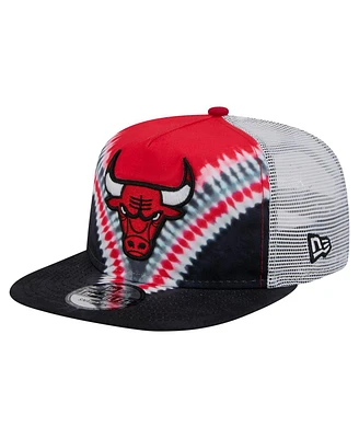 New Era Men's Black/Red Chicago Bulls Throwback Dye Golfer Snapback Hat