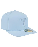 New Era Men's Light Blue Texas Rangers Color Pack A-Frame 59FIFTY Fitted Hat