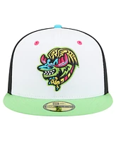 New Era Men's White/Light Green Modesto Nuts Copa de la Diversion 59FIFTY Fitted Hat