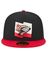 New Era Men's Black/Red Fresno Grizzlies Authentic Collection 59FIFTY Fitted Hat