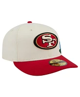 New Era Men's Cream/Scarlet San Francisco 49ers Tonal Floral 59FIFTY Fitted Hat