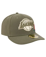 New Era Men's Olive Los Angeles Lakers Tonal Florals 59FIFTY Fitted Hat