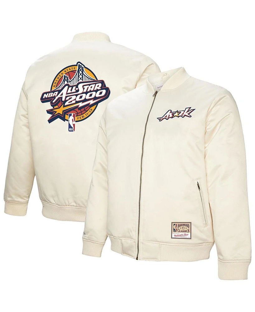 Mitchell & Ness Men's  Cream 2000 Nba All-Star Game Full-Zip Satin Jacket