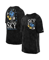 New Era Men's Black Chicago Sky Old School Sport Enzyme Wash Oversized T-Shirt
