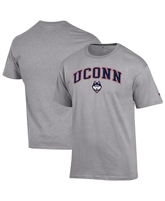 Champion Men's Heather Gray UConn Huskies Arched Logo T-Shirt