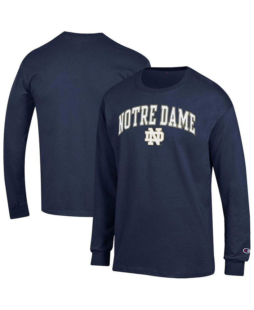 Champion Men's Navy Notre Dame Fighting Irish Arch Over Logo Long Sleeve T-Shirt