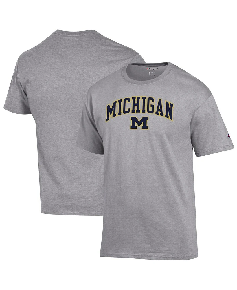 Champion Men's Heather Gray Michigan Wolverines Arch Over Logo T-Shirt