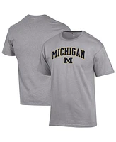 Champion Men's Heather Gray Michigan Wolverines Arch Over Logo T-Shirt
