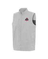 Antigua Men's Gray Ohio State Buckeyes Brisk Full-Zip Vest