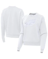Antigua Women's White Philadelphia Eagles Victory Pullover Sweatshirt