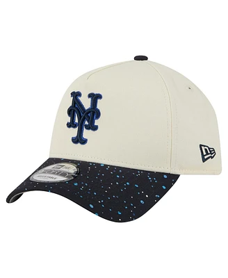 New Era Men's Cream New York Mets Speckle A-Frame 9FORTY Adjustable Hat