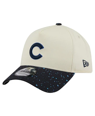 New Era Men's Cream Chicago Cubs Speckle A-Frame 9FORTY Adjustable Hat
