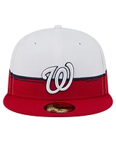 New Era Men's Red/White Washington Nationals Paint Stroke 59FIFTY Fitted Hat