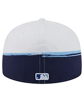 New Era Men's Navy/White Tampa Bay Rays Paint Stroke 59FIFTY Fitted Hat