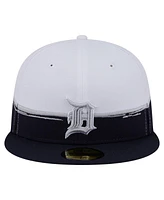 New Era Men's Navy/White Detroit Tigers Paint Stroke 59FIFTY Fitted Hat