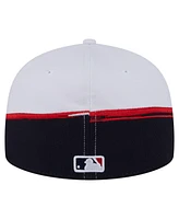 New Era Men's Navy/White Atlanta Braves Paint Stroke 59FIFTY Fitted Hat