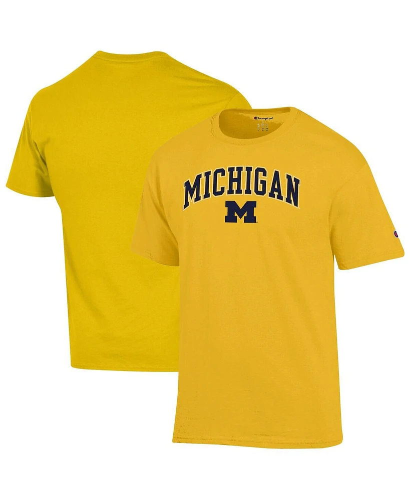 Champion Men's Maize Michigan Wolverines Arch Over Logo T-Shirt