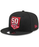 New Era Men's Black Tampa Bay Buccaneers 50th Anniversary 9FIFTY Snapback Hat