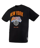Two Hype x Nba Men's Black New York Knicks Culture Hoops Collection Premium T-Shirt